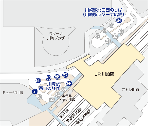 川崎駅北口西周辺マップ