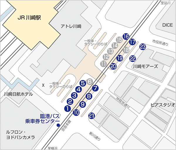 川崎駅東口周辺マップ