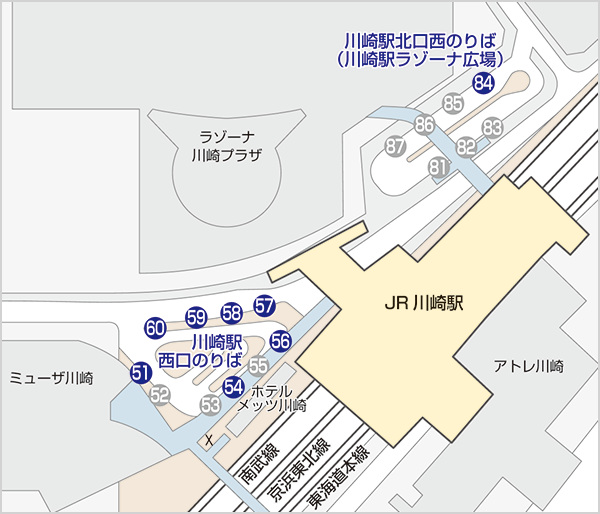 川崎駅北口西周辺マップ
